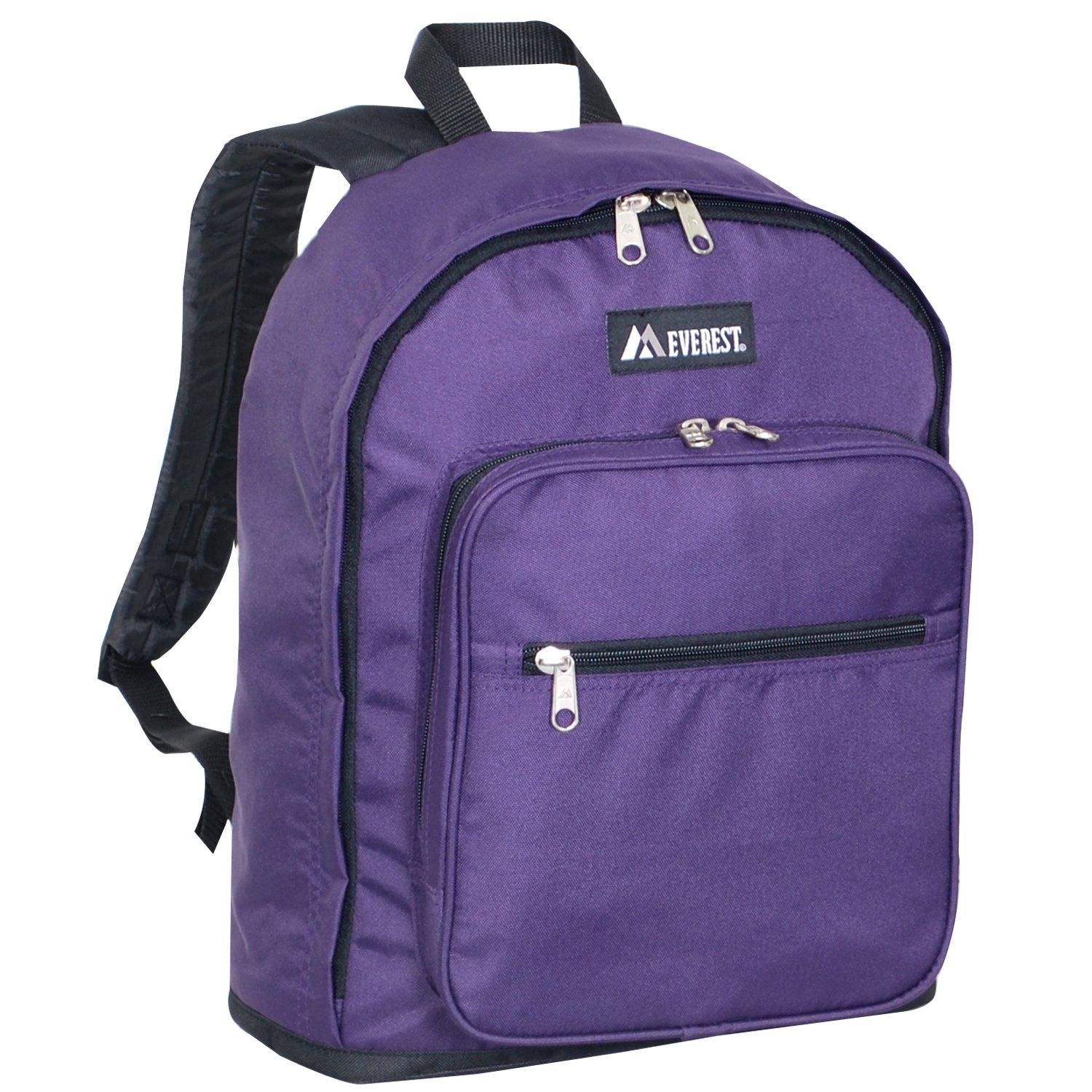 Everest Backpack Book Bag - Back to School Classic Size - Standard-Black-