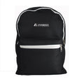 Everest Backpack Book Bag - Back to School Basic Style - Mid-Size-Black / White-