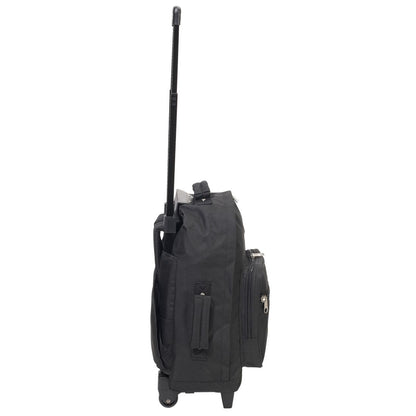 Everest Wheeled Backpack Rolling Carry On Suitcase on Wheels-Black-