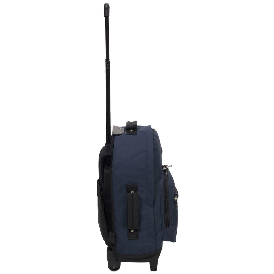 Everest Wheeled Backpack Rolling Carry On Suitcase on Wheels-Black-