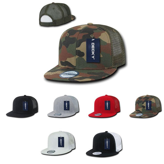 1 Dozen Flat Bill Trucker Baseball 6 Panel Caps Hats Camo Two Tone Wholesale Bulk-