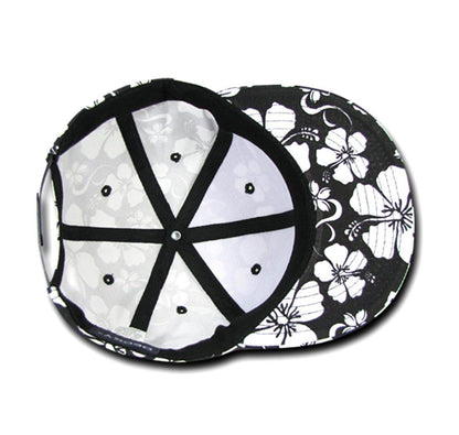 Decky Flowers Floral Hawaiian 5 Panel Cotton Flat Bill Baseball Caps Hats-