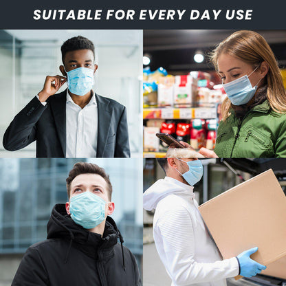 Amlife Face Mask Packs Disposable 3-Ply Filter - Made in USA with Imported Fabric - Yellow-10 PACK-