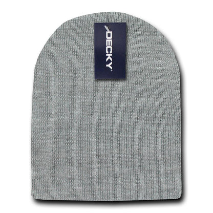 2 Pack Classic Decky Beanies Uncuffed Short Acrylic Skull Warm Winter Unisex-Assorted-