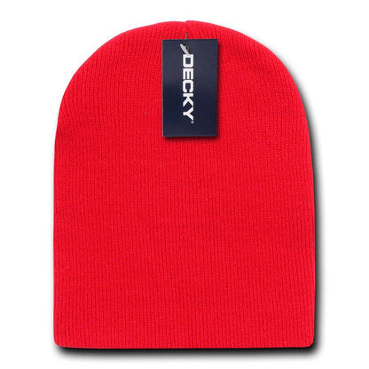 2 Pack Classic Decky Beanies Uncuffed Short Acrylic Skull Warm Winter Unisex-Assorted-