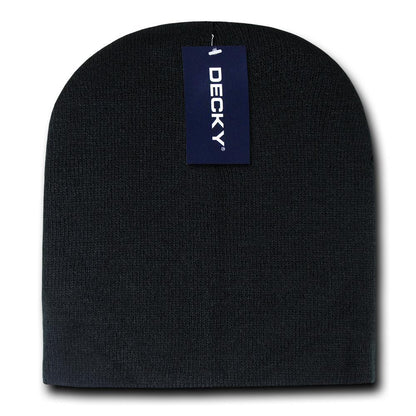 2 Pack Classic Decky Beanies Uncuffed Short Acrylic Skull Warm Winter Unisex-Assorted-