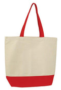 2 Pack Cotton Canvas Reusable Grocery Shopping Tote Bags Gym Shoe Worm Books 17inch-RED/NATURAL-