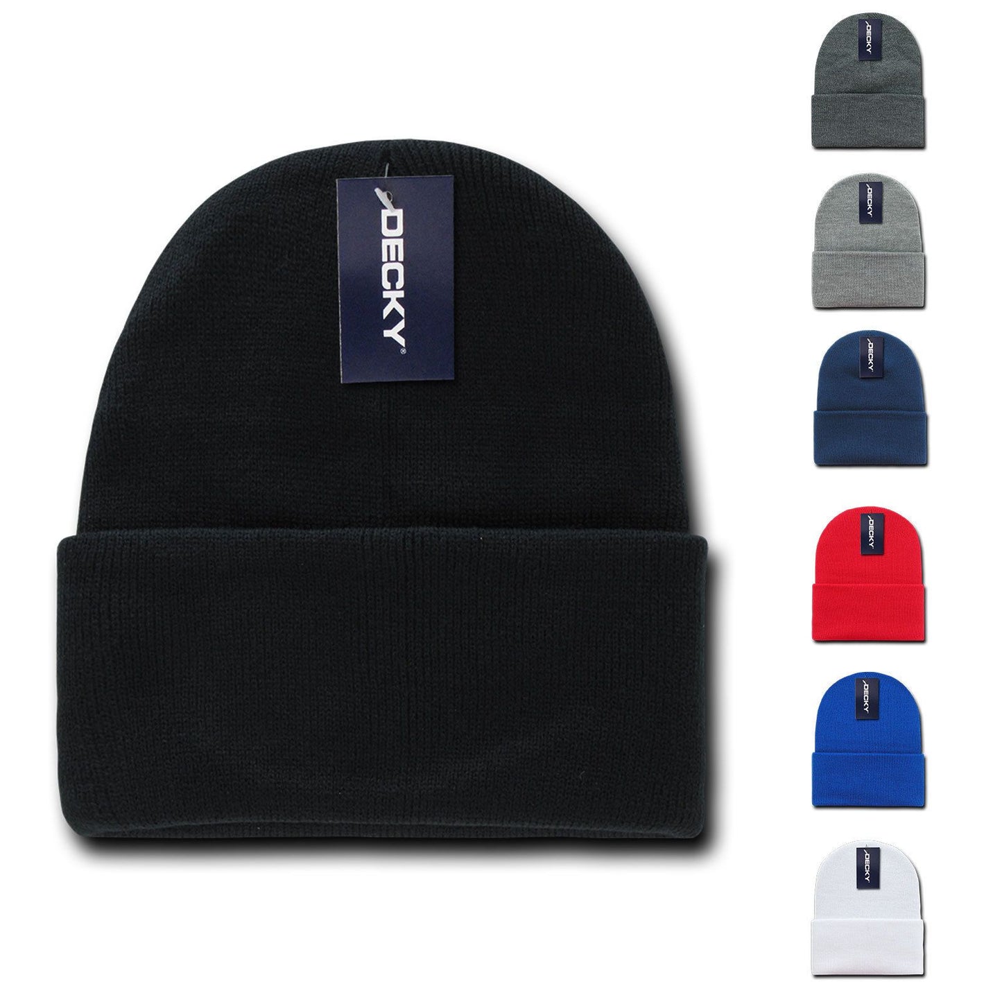 2 Pack New Classic Decky Beanies Cuffed Long Acrylic Skull Warm Winter Unisex-Assorted-