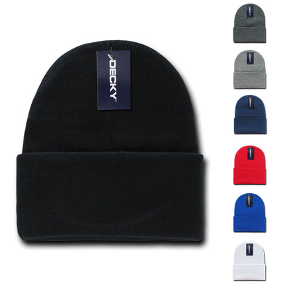2 Pack New Classic Decky Beanies Cuffed Long Acrylic Skull Warm Winter Unisex-Assorted-