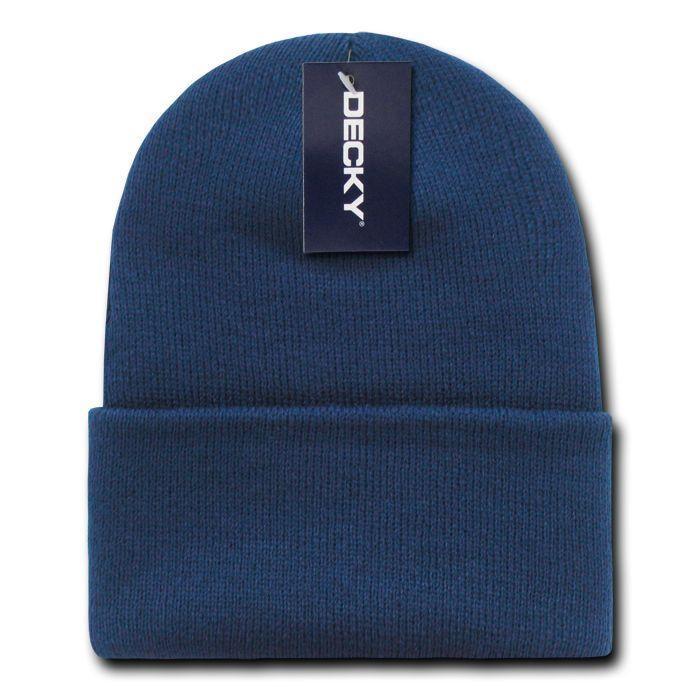 2 Pack New Classic Decky Beanies Cuffed Long Acrylic Skull Warm Winter Unisex-Assorted-