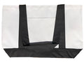 2 Pack Reusable Grocery Shopping Totes Bags With Wide Bottom Gusset Travel Gym Sports-BLACK/WHITE-