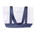 2 Pack Reusable Grocery Shopping Totes Bags With Wide Bottom Gusset Travel Gym Sports-NAVY/WHITE-