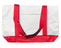 2 Pack Reusable Grocery Shopping Totes Bags With Wide Bottom Gusset Travel Gym Sports-RED/WHITE-