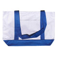 2 Pack Reusable Grocery Shopping Totes Bags With Wide Bottom Gusset Travel Gym Sports-ROYAL/WHITE-