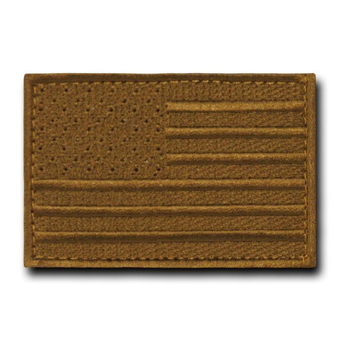 20 Lot Tactical Operator Contractor Hook / Loop 3X2 Canvas Patches Wholesale Lots-USA Flag - Coyote-