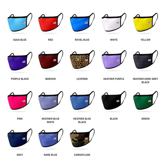 Face Masks Packs Reusable Double Layer Washable Made in USA Wholesale Bulk-6 PACK-