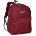 Everest Backpack Book Bag - Back to School Classic Style & Size-Burgundy-