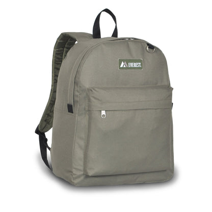 Everest Backpack Book Bag - Back to School Classic Style & Size-Olive-
