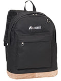 Everest Backpack Book Bag - Back to School Suede Bottom-Black-