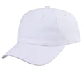 Heavy Brushed Cotton Low Crown 6 Panel Baseball Hats Caps Solid Two Tone-White-