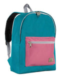 Everest Backpack Book Bag - Back to School Basic Color Block Style-Dark Teal/Marsala-