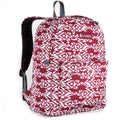 Everest Backpack Book Bag - Back to School Classic in Fun Prints & Patterns-Burgundy/White Ikat-