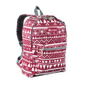 Everest Backpack Book Bag - Back to School Basics - Fun Patterns & Prints-Burgundy/White Ethnic-