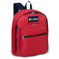 Everest Backpack Book Bag - Back to School Classic Size - Standard-Red-