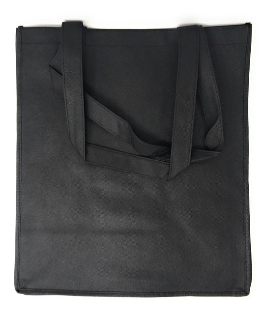 3 Lot Large Reusable Grocery Shopping Tote Bags With Gasset Travel Sports-Black-