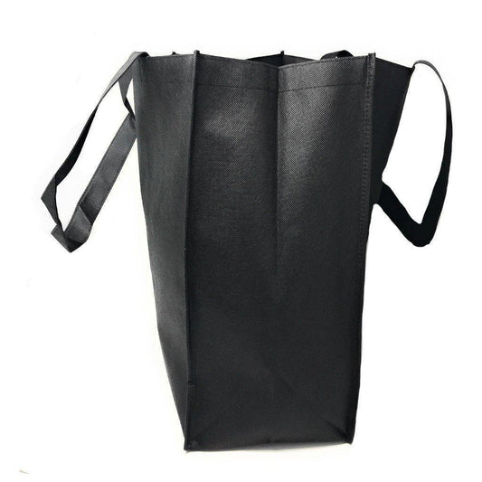 3 Lot Large Reusable Grocery Shopping Tote Bags With Gasset Travel Sports-Black-