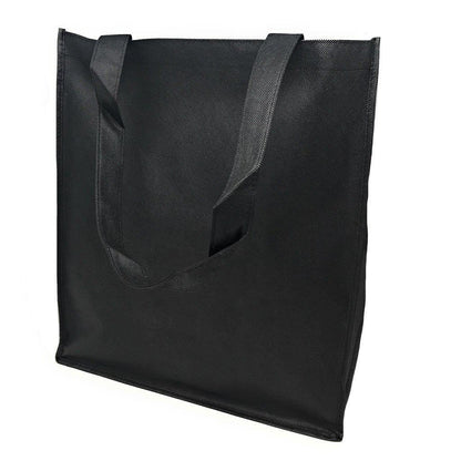 3 Lot Large Reusable Grocery Shopping Tote Bags With Gasset Travel Sports-Black-