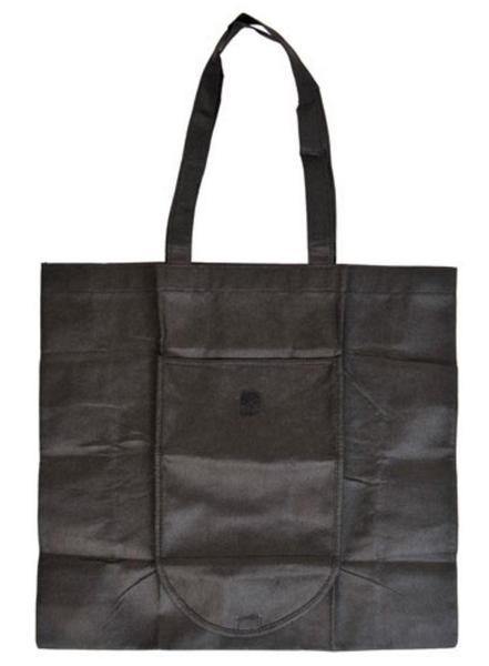 1 Dozen Large Grocery Shopping Bags Totes Foldable Folded Wholesale Lot Bulk-BLACK-