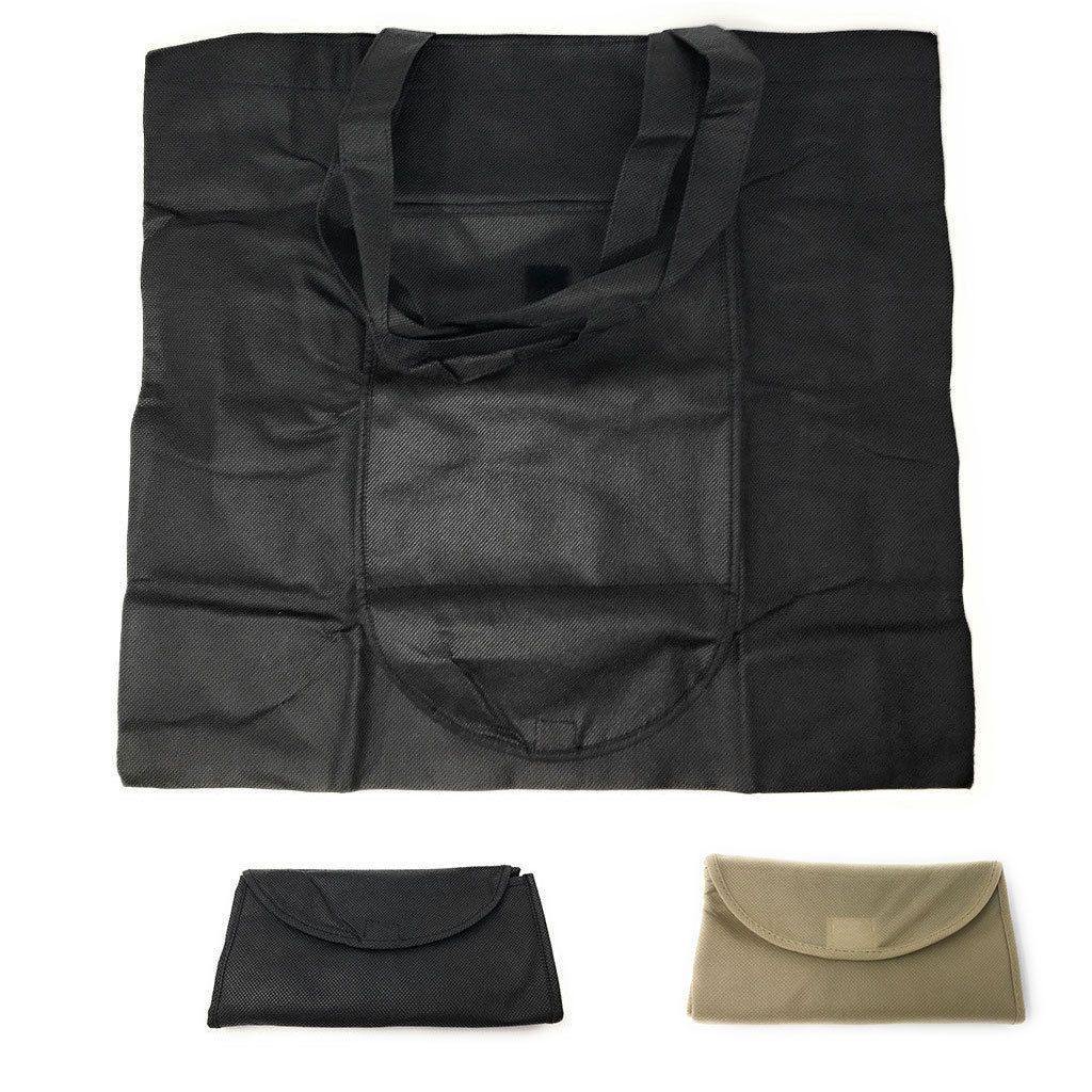 3 Pack Reusable Large Grocery Shopping Bag Bags Totes Eco-Friendly Foldable Bulk-BLACK-
