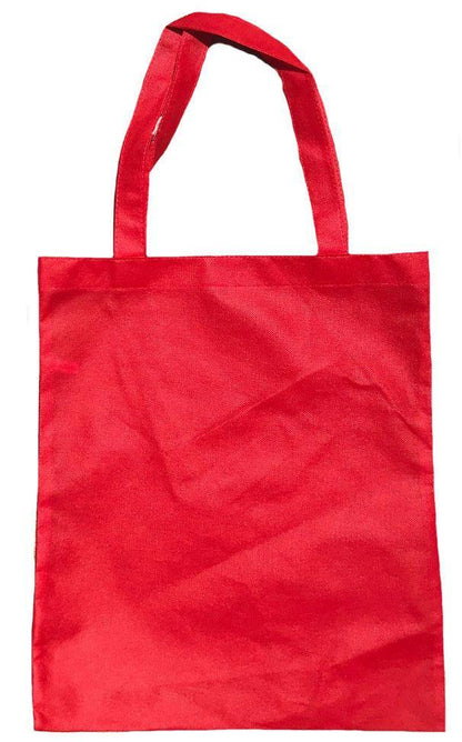 3 Pack Reusable Grocery Shopping Tote Bags Recycled Eco Friendly 15 inch-Red-
