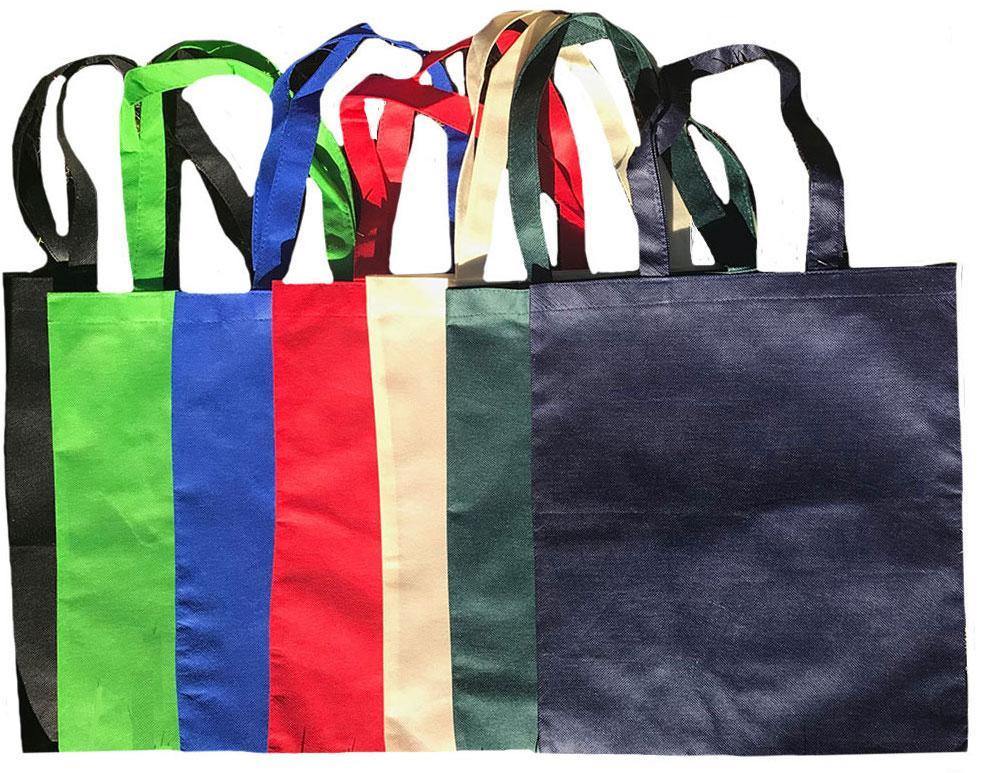 3 Pack Reusable Grocery Shopping Tote Bags Recycled Eco Friendly 15 inch-Royal-
