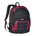 Everest Two-Tone Backpack w/ Mesh Pockets-Burgundy-
