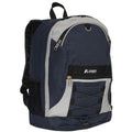 Everest Two-Tone Backpack w/ Mesh Pockets-Navy/Gray-