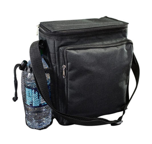 Insulated 12-Packs Cooler Box Bag For Bottles Water Drinks Pockets 8 X10inch-BLACK-