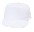 Boys Girls Kids Youth Size Cotton Twill 5 Panel Baseball Hats Caps-White-