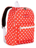 Everest Backpack Book Bag - Back to School Basics - Fun Patterns & Prints-Tangerine/White Dot-