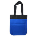 4 Pack Reusable Grocery Shopping Bags Totes Travel Gym Sports Plain 14X15-Royal/Black-