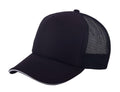 5 Panel Mesh Sandwich Bill Solid Two Tone Trucker Baseball Caps Hats No Sim-Black-