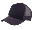 5 Panel Mesh Sandwich Bill Solid Two Tone Trucker Baseball Caps Hats No Sim-Dark Gray/Black-