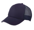 5 Panel Mesh Sandwich Bill Solid Two Tone Trucker Baseball Caps Hats No Sim-Navy-