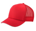 5 Panel Mesh Sandwich Bill Solid Two Tone Trucker Baseball Caps Hats No Sim-Red-