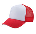 5 Panel Mesh Sandwich Bill Solid Two Tone Trucker Baseball Caps Hats No Sim-Red/White-