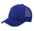 5 Panel Mesh Sandwich Bill Solid Two Tone Trucker Baseball Caps Hats No Sim-Royal-