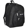Everest mid-size Double Compartment Backpack with cargo room.-Black-
