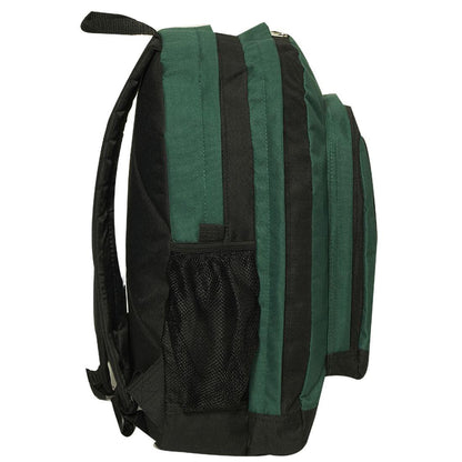 Everest mid-size Double Compartment Backpack with cargo room.-Black-