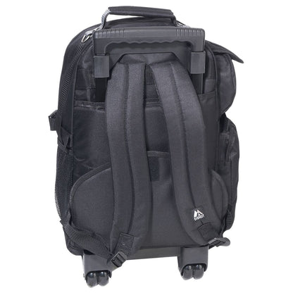 Everest Deluxe Wheeled Backpack-Black-